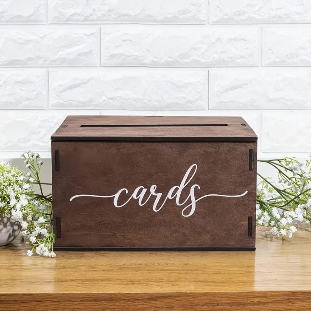 Wedding Card Box - 새로운 나무 웨딩 카드 상자 뚜껑이