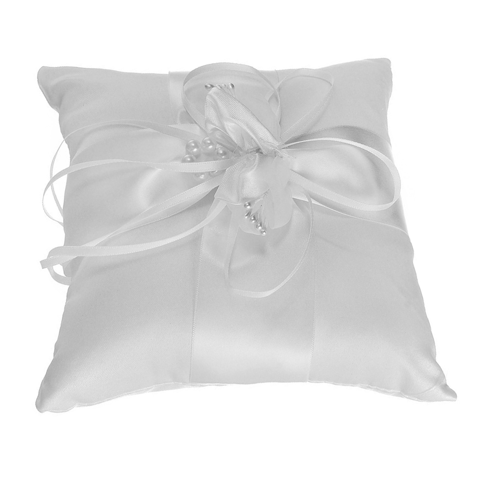 Ring Bearer Pillow - 진주 꽃 웨딩 링 쿠션 15x15cm