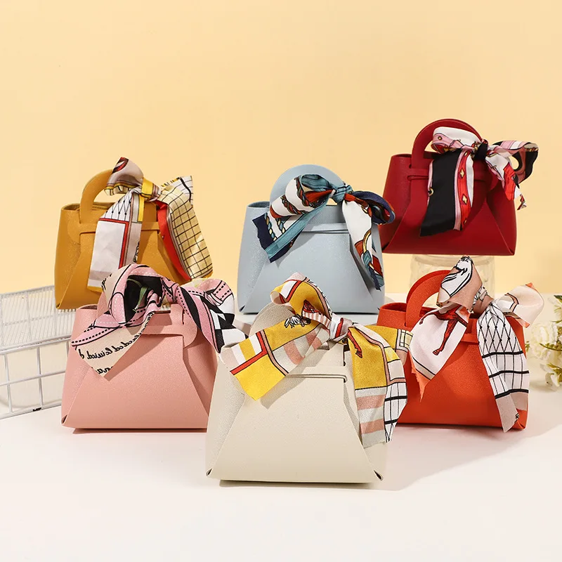Wedding Supply List - 10PCS 분포 가죽 핑크 선물 가방