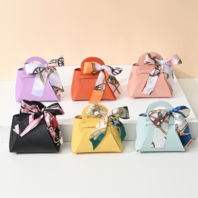 Wedding Supply List - 10Pcs 가죽 블루 선물 가방 손님을위한