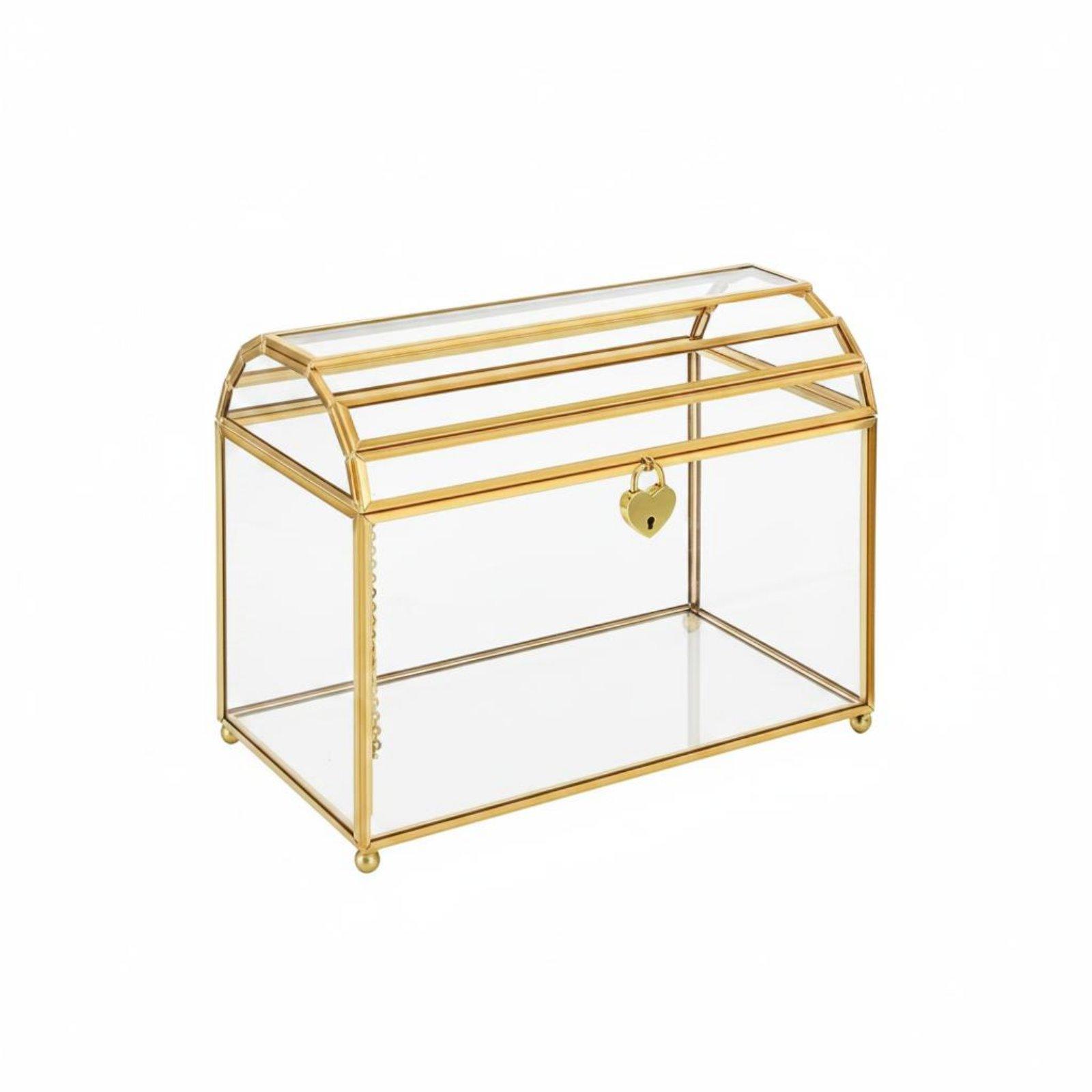 Wedding Card Box - 우아한 유리 웨딩 봉투 상자, 잠금