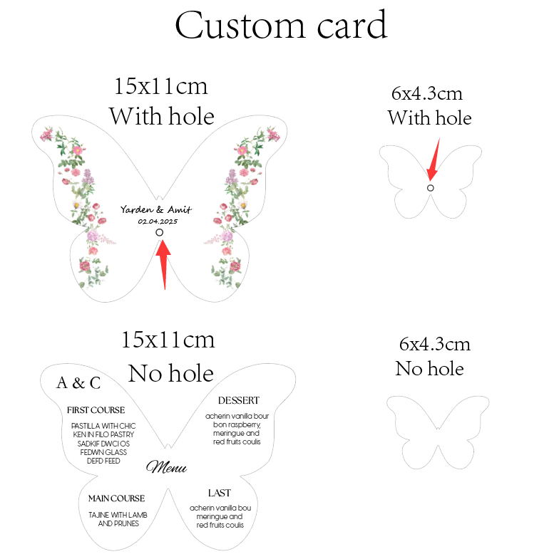 사용자 정의 우아한 나비 메뉴 결혼식 초대장 맞춤형 이 - Wedding Supply Business 리뷰 및 가격