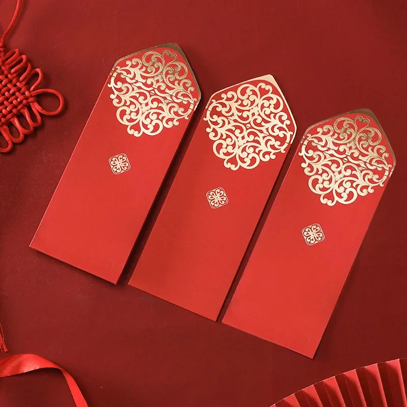 10pcs 중국어 빨간 봉투 골드 인쇄 빨간 주머니 봄 - Wedding Envelopes 리뷰 및 가격