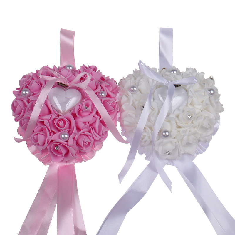 1Pcs 하트 모양 장미 꽃 반지 상자 로맨틱 웨딩 쥬 - Ring Bearer Pillow 리뷰 및 가격