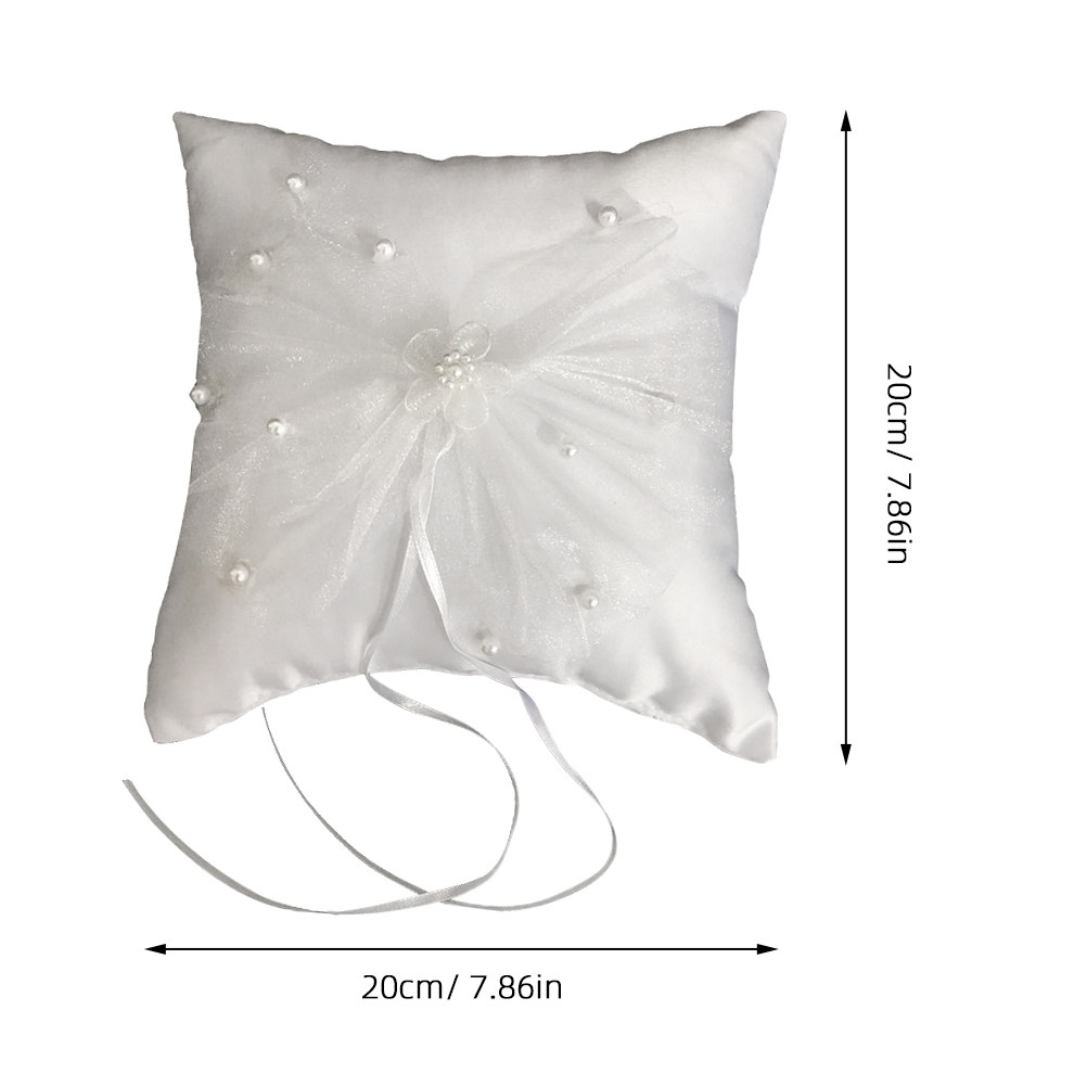웨딩 반지 쿠션, 신부용 부드러운 꽃과 진주 리본 장식 - Ring Bearer Pillow 리뷰 및 가격