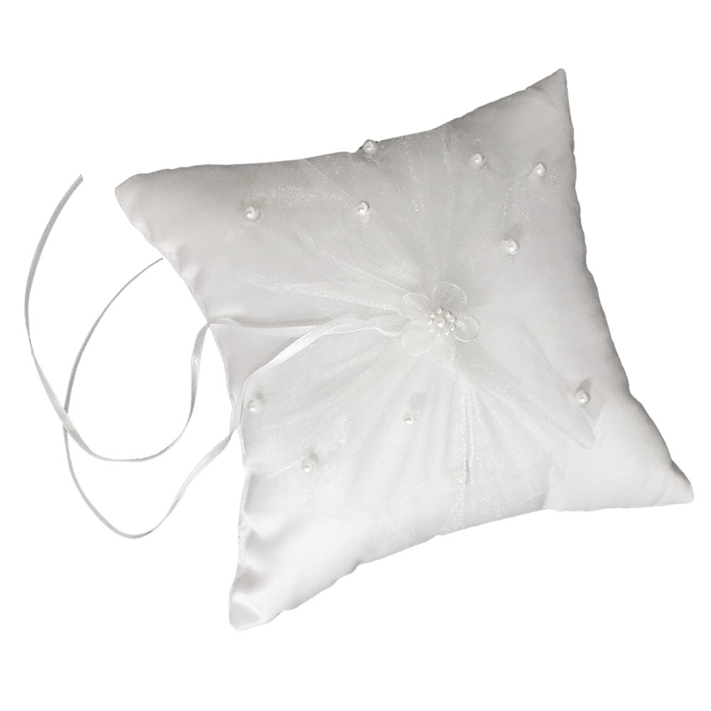 웨딩 반지 쿠션, 신부용 부드러운 꽃과 진주 리본 장식 - Ring Bearer Pillow 리뷰 및 가격