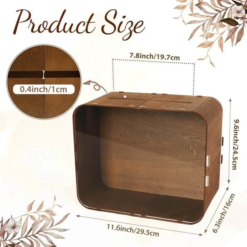 나무 웨딩 카드 박스 아크릴 창 포함, 소박한 DIY  - Wedding Card Box 리뷰 및 가격