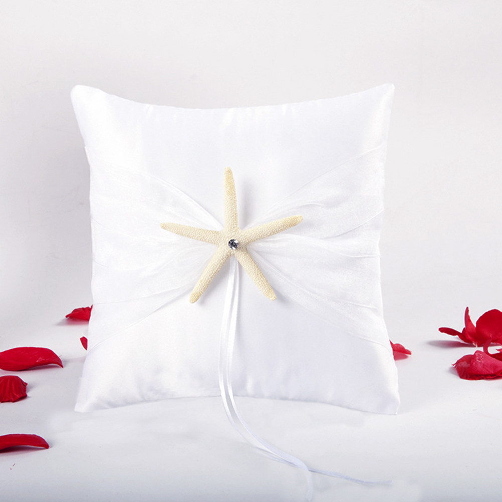 로맨틱한 불가사리 모양의 웨딩 링 베개, 바다 테마의  - Ring Bearer Pillow 리뷰 및 가격