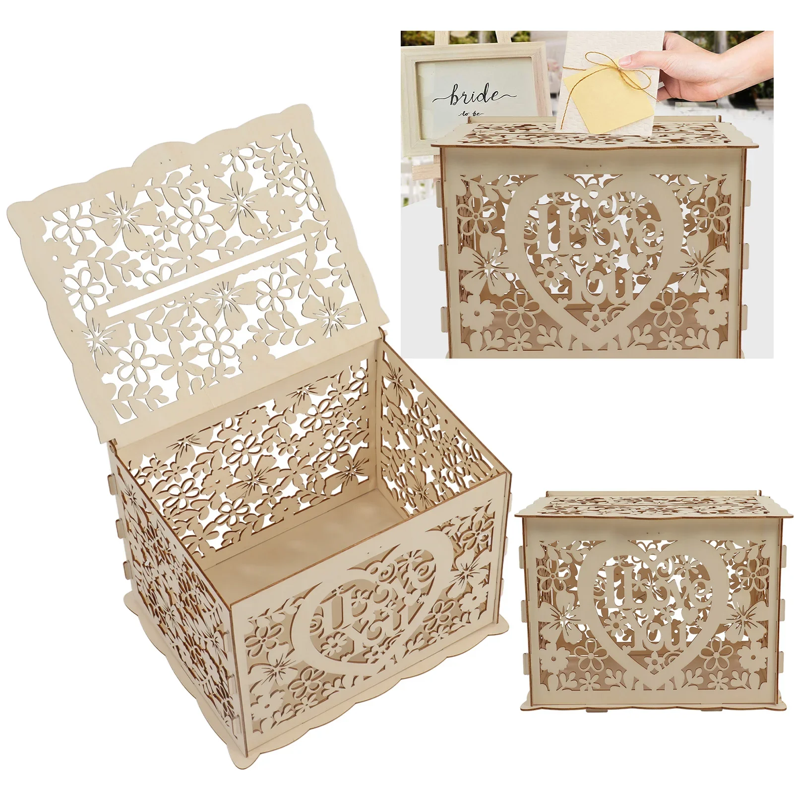 DIY 빈 나무 상자 선물 카드 케이스, 결혼식 피로연 - Wedding Card Box 리뷰 및 가격